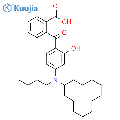 Benzoic acid, 2-[4-(butylcyclododecylamino)-2-hydroxybenzoyl]- structure