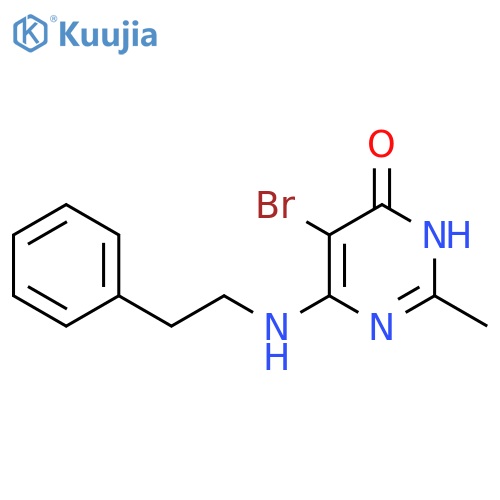 4(1H)-Pyrimidinone, 5-bromo-2-methyl-6-[(2-phenylethyl)amino]- structure