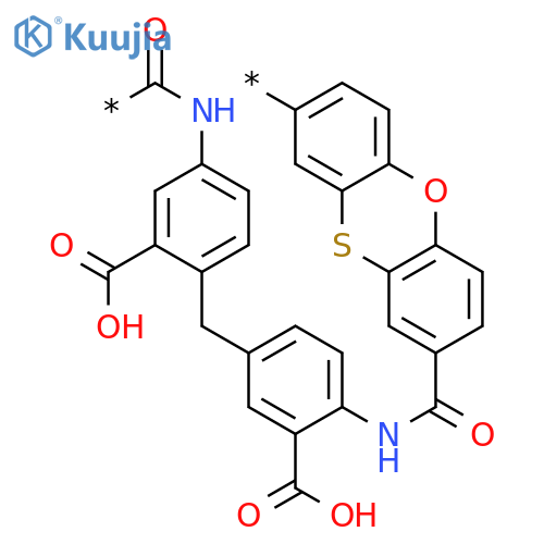 Poly[2,8-phenoxathiindiylcarbonylimino(carboxy-1,4-phenylene)methylene(carboxy-1,4-phenylene)iminocarbonyl] structure