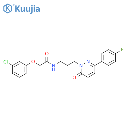 2-(3-chlorophenoxy)-N-{3-[3-(4-fluorophenyl)-6-oxo-1,6-dihydropyridazin-1-yl]propyl}acetamide structure