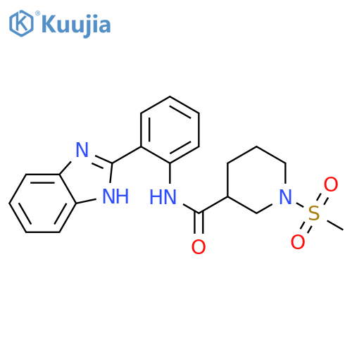 N-[2-(1H-1,3-benzodiazol-2-yl)phenyl]-1-methanesulfonylpiperidine-3-carboxamide structure