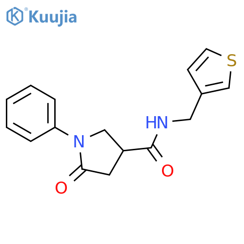 5-oxo-1-phenyl-N-(thiophen-3-yl)methylpyrrolidine-3-carboxamide structure
