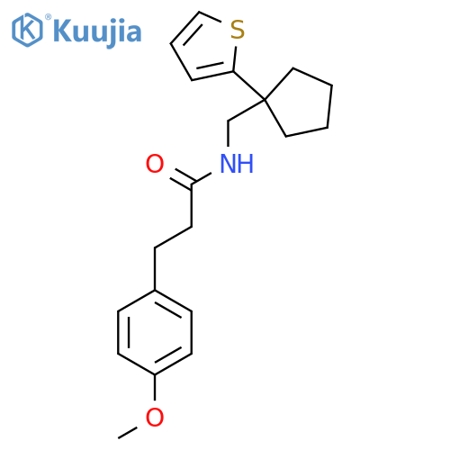 3-(4-methoxyphenyl)-N-{[1-(thiophen-2-yl)cyclopentyl]methyl}propanamide structure