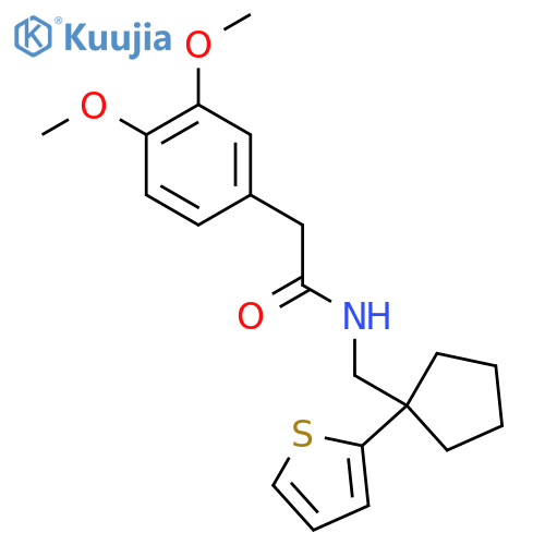 2-(3,4-dimethoxyphenyl)-N-{[1-(thiophen-2-yl)cyclopentyl]methyl}acetamide structure