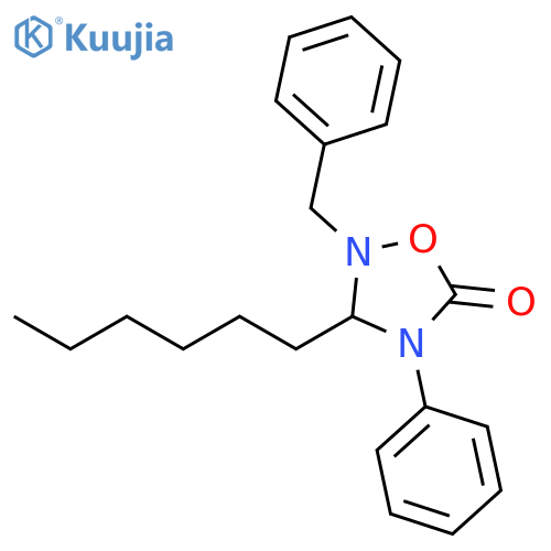 1,2,4-Oxadiazolidin-5-one, 3-hexyl-4-phenyl-2-(phenylmethyl)- structure