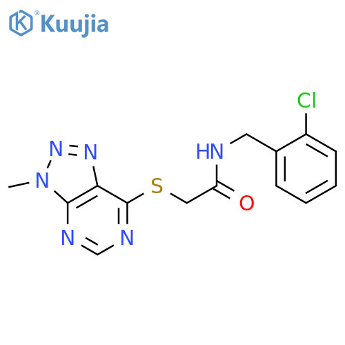 N-(2-chlorophenyl)methyl-2-({3-methyl-3H-1,2,3triazolo4,5-dpyrimidin-7-yl}sulfanyl)acetamide structure