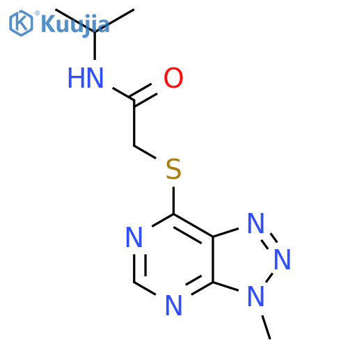 2-({3-methyl-3H-[1,2,3]triazolo[4,5-d]pyrimidin-7-yl}sulfanyl)-N-(propan-2-yl)acetamide structure