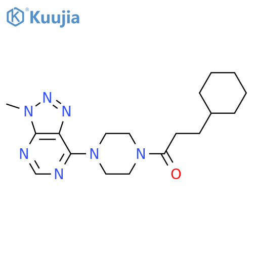 3-cyclohexyl-1-(4-{3-methyl-3H-1,2,3triazolo4,5-dpyrimidin-7-yl}piperazin-1-yl)propan-1-one structure