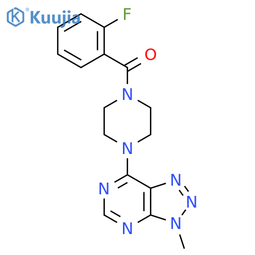 1-(2-fluorobenzoyl)-4-{3-methyl-3H-[1,2,3]triazolo[4,5-d]pyrimidin-7-yl}piperazine structure