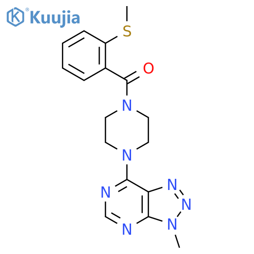 1-{3-methyl-3H-[1,2,3]triazolo[4,5-d]pyrimidin-7-yl}-4-[2-(methylsulfanyl)benzoyl]piperazine structure