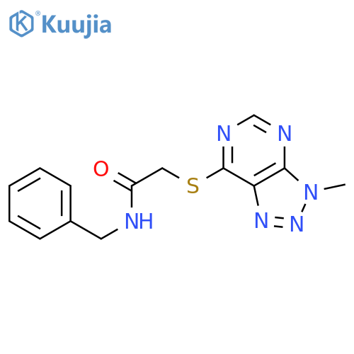 N-benzyl-2-({3-methyl-3H-[1,2,3]triazolo[4,5-d]pyrimidin-7-yl}sulfanyl)acetamide structure