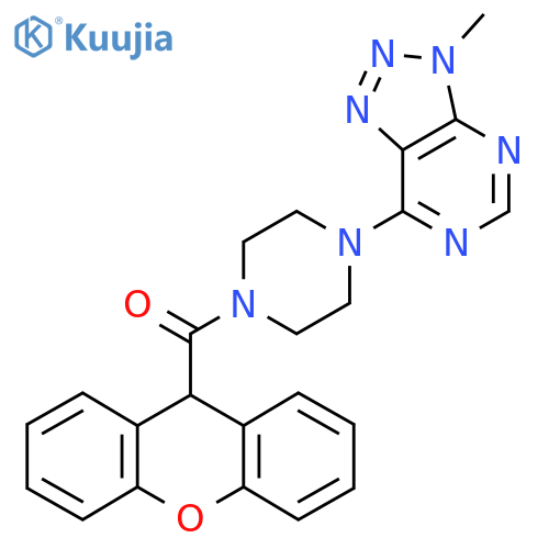 1-{3-methyl-3H-[1,2,3]triazolo[4,5-d]pyrimidin-7-yl}-4-(9H-xanthene-9-carbonyl)piperazine structure