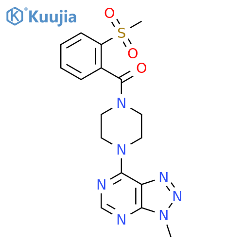 1-(2-methanesulfonylbenzoyl)-4-{3-methyl-3H-[1,2,3]triazolo[4,5-d]pyrimidin-7-yl}piperazine structure