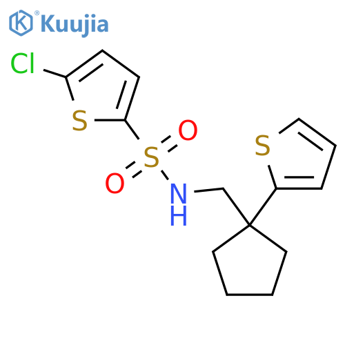 5-chloro-N-{1-(thiophen-2-yl)cyclopentylmethyl}thiophene-2-sulfonamide structure