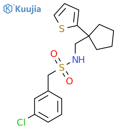 1-(3-chlorophenyl)-N-{1-(thiophen-2-yl)cyclopentylmethyl}methanesulfonamide structure