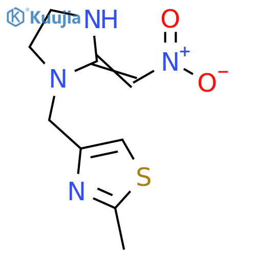 Thiazole, 2-methyl-4-[[2-(nitromethylene)-1-imidazolidinyl]methyl]- structure