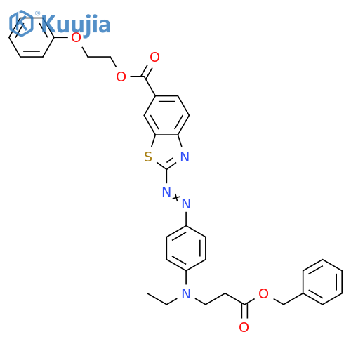 6-Benzothiazolecarboxylic acid,2-[[4-[ethyl[3-oxo-3-(phenylmethoxy)propyl]amino]phenyl]azo]-,2-phenoxyethyl ester structure