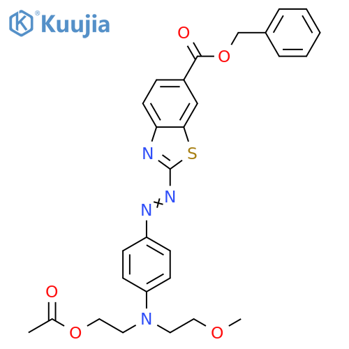 6-Benzothiazolecarboxylic acid,2-[[4-[[2-(acetyloxy)ethyl](2-methoxyethyl)amino]phenyl]azo]-,phenylmethyl ester structure