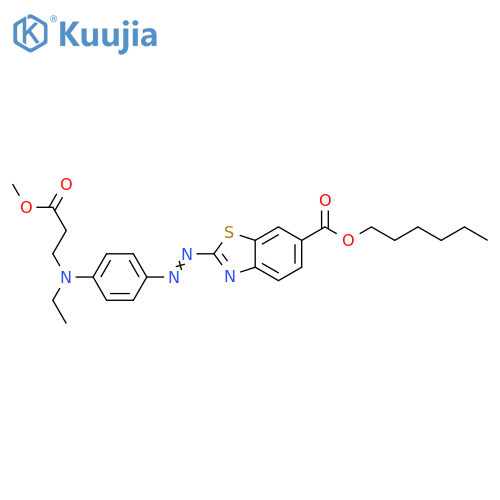 6-Benzothiazolecarboxylic acid,2-[[4-[ethyl(3-methoxy-3-oxopropyl)amino]phenyl]azo]-, hexyl ester structure