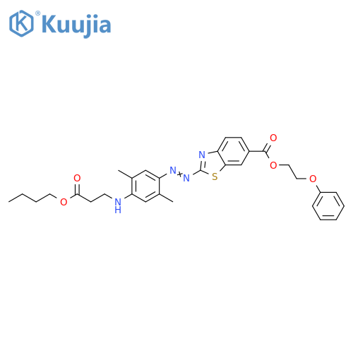 6-Benzothiazolecarboxylic acid, 2-[2-[4-[(3-butoxy-3-oxopropyl)amino]-2,5-dimethylphenyl]diazenyl]-, 2-phenoxyethyl ester structure