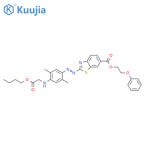6-Benzothiazolecarboxylic acid,2-[[4-[(2-butoxy-2-oxoethyl)amino]-2,5-dimethylphenyl]azo]-,2-phenoxyethyl ester structure