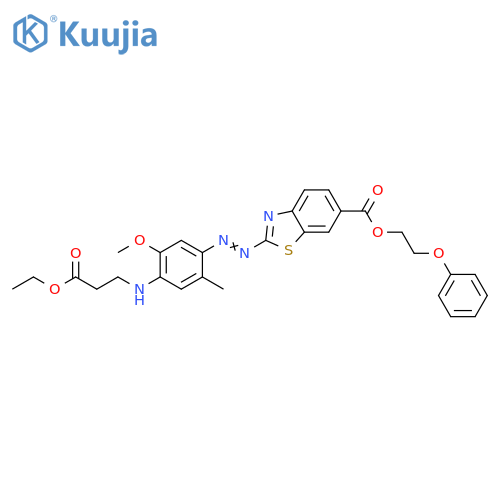 6-Benzothiazolecarboxylic acid, 2-[2-[4-[(3-ethoxy-3-oxopropyl)amino]-5-methoxy-2-methylphenyl]diazenyl]-, 2-phenoxyethyl ester structure