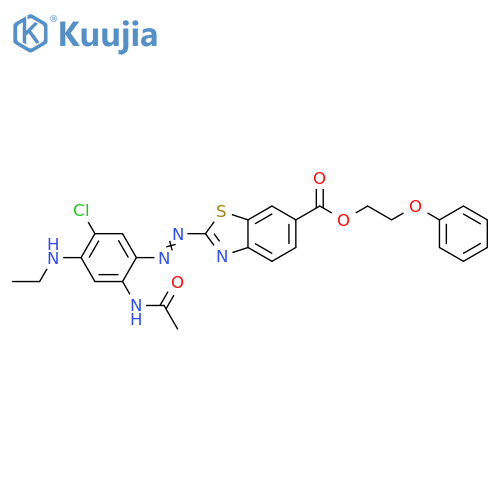 6-Benzothiazolecarboxylic acid, 2-[2-[2-(acetylamino)-5-chloro-4-(ethylamino)phenyl]diazenyl]-, 2-phenoxyethyl ester structure