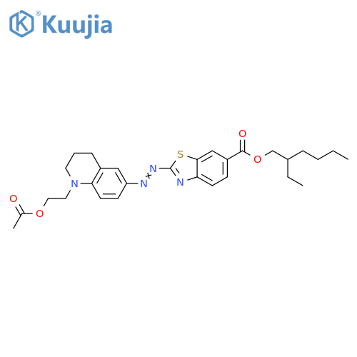 6-Benzothiazolecarboxylic acid,2-[[1-[2-(acetyloxy)ethyl]-1,2,3,4-tetrahydro-6-quinolinyl]azo]-,2-ethylhexyl ester structure