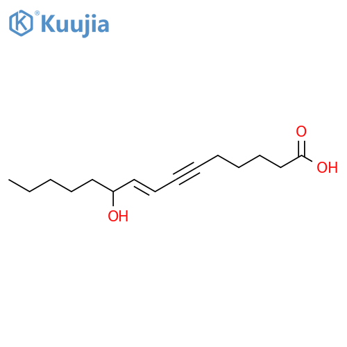 8-Pentadecen-6-ynoic acid, 10-hydroxy-, (E)- structure
