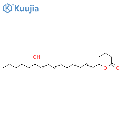 2H-Pyran-2-one, tetrahydro-6-(10-hydroxy-1,3,6,8-pentadecatetraenyl)- structure