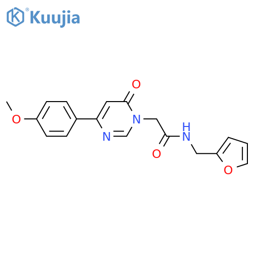N-(furan-2-yl)methyl-2-4-(4-methoxyphenyl)-6-oxo-1,6-dihydropyrimidin-1-ylacetamide structure