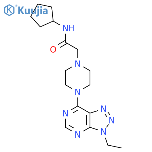 N-cyclopentyl-2-(4-{3-ethyl-3H-1,2,3triazolo4,5-dpyrimidin-7-yl}piperazin-1-yl)acetamide structure