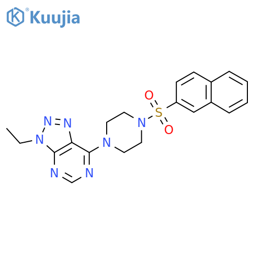 1-{3-ethyl-3H-1,2,3triazolo4,5-dpyrimidin-7-yl}-4-(naphthalene-2-sulfonyl)piperazine structure