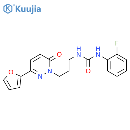 1-(2-fluorophenyl)-3-{3-[3-(furan-2-yl)-6-oxo-1,6-dihydropyridazin-1-yl]propyl}urea structure