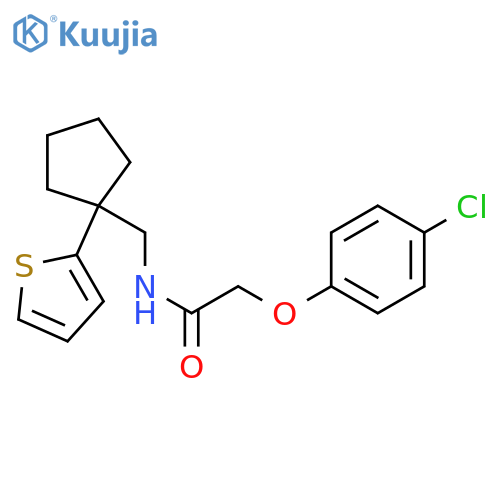 2-(4-chlorophenoxy)-N-{[1-(thiophen-2-yl)cyclopentyl]methyl}acetamide structure