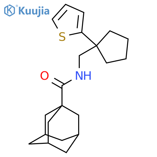 N-{[1-(thiophen-2-yl)cyclopentyl]methyl}adamantane-1-carboxamide structure