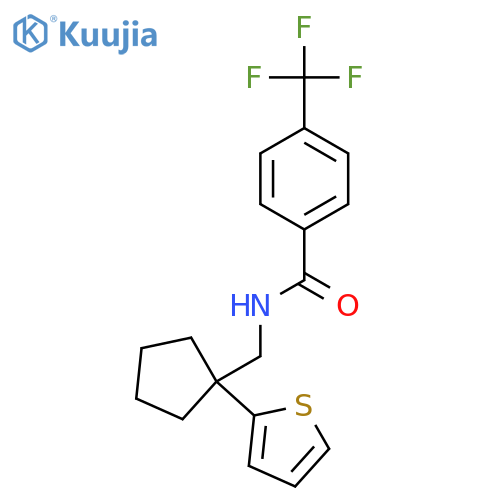 N-{[1-(thiophen-2-yl)cyclopentyl]methyl}-4-(trifluoromethyl)benzamide structure