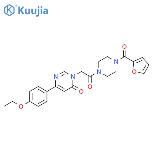 6-(4-ethoxyphenyl)-3-{2-[4-(furan-2-carbonyl)piperazin-1-yl]-2-oxoethyl}-3,4-dihydropyrimidin-4-one structure