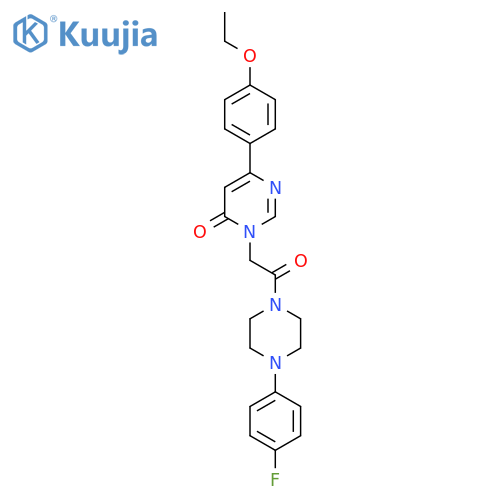 6-(4-ethoxyphenyl)-3-{2-[4-(4-fluorophenyl)piperazin-1-yl]-2-oxoethyl}-3,4-dihydropyrimidin-4-one structure