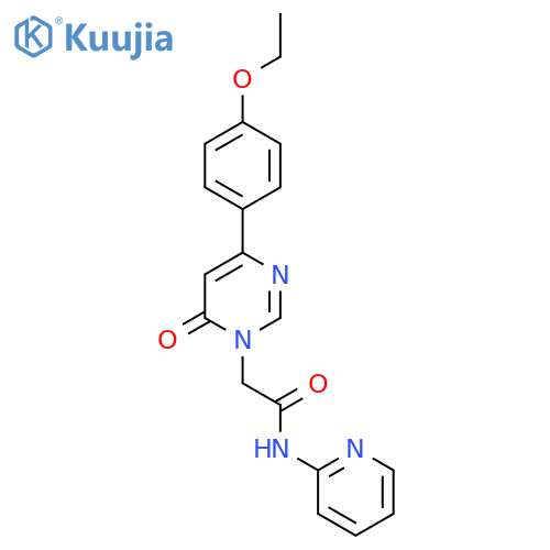 2-4-(4-ethoxyphenyl)-6-oxo-1,6-dihydropyrimidin-1-yl-N-(pyridin-2-yl)acetamide structure