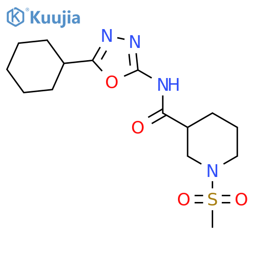 N-(5-cyclohexyl-1,3,4-oxadiazol-2-yl)-1-methanesulfonylpiperidine-3-carboxamide structure