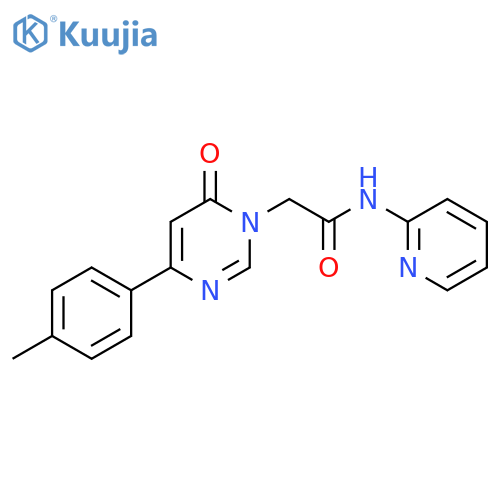 2-[4-(4-methylphenyl)-6-oxo-1,6-dihydropyrimidin-1-yl]-N-(pyridin-2-yl)acetamide structure