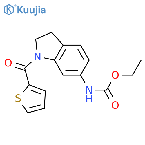 ethyl N-[1-(thiophene-2-carbonyl)-2,3-dihydro-1H-indol-6-yl]carbamate structure