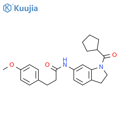 N-(1-cyclopentanecarbonyl-2,3-dihydro-1H-indol-6-yl)-3-(4-methoxyphenyl)propanamide structure