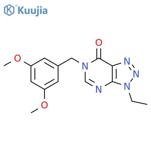 6-(3,5-dimethoxyphenyl)methyl-3-ethyl-3H,6H,7H-1,2,3triazolo4,5-dpyrimidin-7-one structure