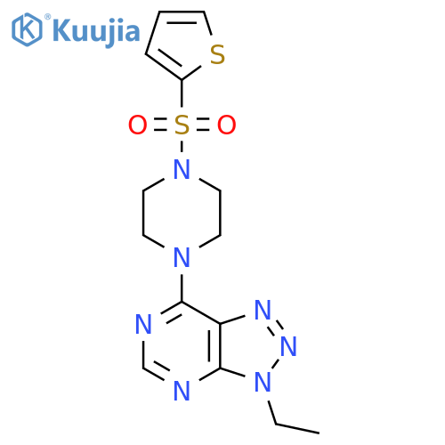 1-{3-ethyl-3H-[1,2,3]triazolo[4,5-d]pyrimidin-7-yl}-4-(thiophene-2-sulfonyl)piperazine structure