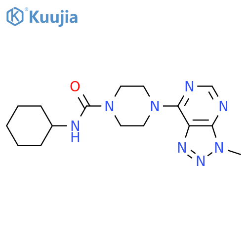 N-cyclohexyl-4-{3-methyl-3H-[1,2,3]triazolo[4,5-d]pyrimidin-7-yl}piperazine-1-carboxamide structure