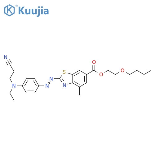 6-Benzothiazolecarboxylic acid,2-[[4-[(2-cyanoethyl)ethylamino]phenyl]azo]-4-methyl-, 2-butoxyethylester structure