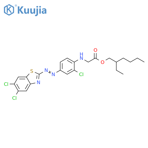 Glycine, N-[2-chloro-4-[(5,6-dichloro-2-benzothiazolyl)azo]phenyl]-, 2-ethylhexyl ester (9CI) structure