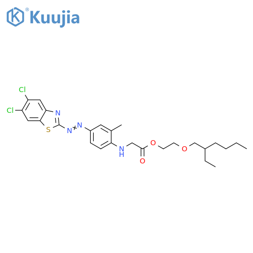 Glycine, N-[4-[(5,6-dichloro-2-benzothiazolyl)azo]-2-methylphenyl]-, 2-[(2-ethylhexyl)oxy]ethyl ester (9CI) structure